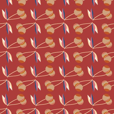 Kiraz, vektör çizim ile vektör seamless modeli 