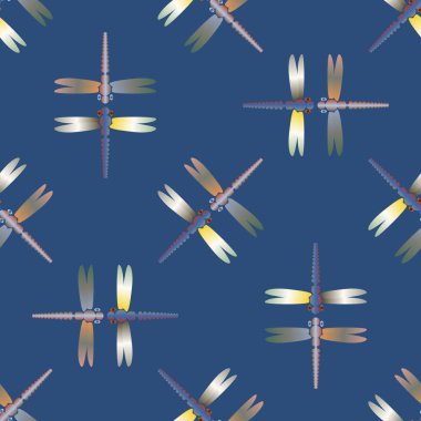 Yusufçuk, vektör çizim ile Dikişsiz soyut desen. Desen kartı, davet, ambalaj kağıdı, tekstil kumaş için 