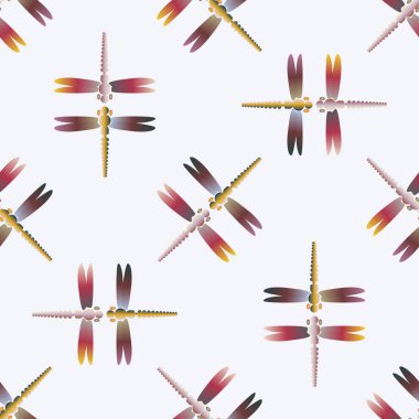 Yusufçuk, vektör çizim ile Dikişsiz soyut desen. Desen kartı, davet, ambalaj kağıdı, tekstil kumaş için 