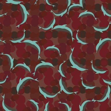 Renkli yunuslar Dikişsiz desen, çizim