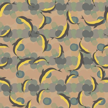 Renkli yunuslar Dikişsiz desen, çizim