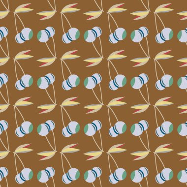 Kiraz, vektör çizim ile vektör seamless modeli 