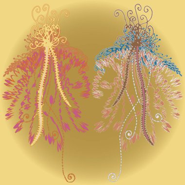 Yeni tasarım çalışmaları için el yapımı doodle ile soyut desen