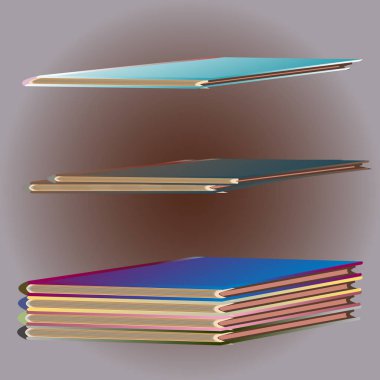 Renkli Notebook yığınları. Vektör çizim