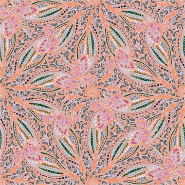 Soyut kumaş çiçek yaprakları arka plan, seamless modeli, vektör çizim