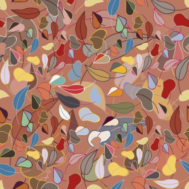 Güzel renk sonbahar yaprak düşmek seamless modeli.