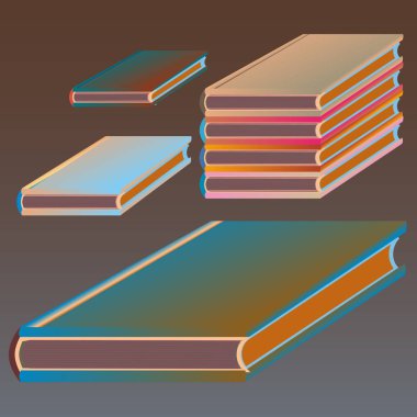 Renkli Notebook yığınları. Vektör çizim