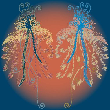 Yeni tasarım çalışmaları için el yapımı doodle ile soyut desen