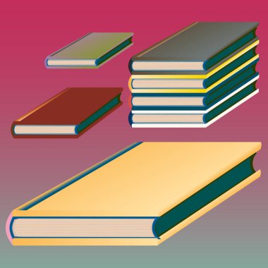 Renkli Notebook yığınları. Vektör çizim