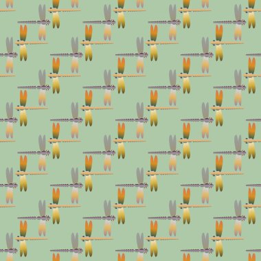 Dekoratif renkli seamless modeli ile şirin yusufçuk