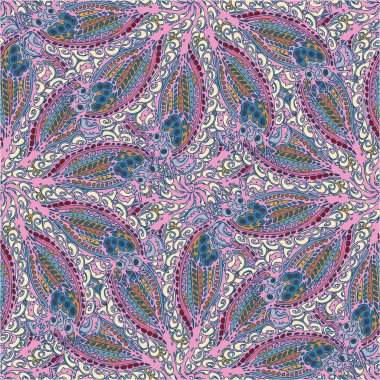 Soyut kumaş çiçek yaprakları arka plan, seamless modeli, vektör çizim