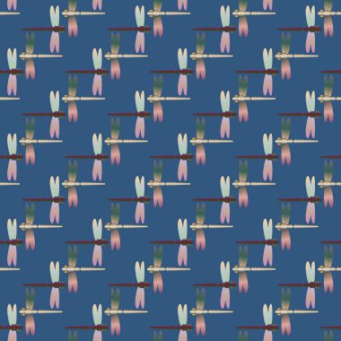 Dekoratif renkli seamless modeli ile şirin yusufçuk