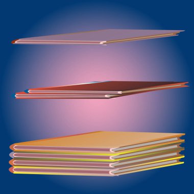 Renkli Notebook yığınları. Vektör çizim