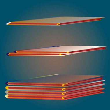 Renkli Notebook yığınları. Vektör çizim