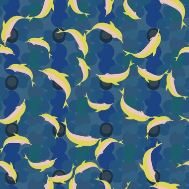 Renkli yunuslar Dikişsiz desen, çizim