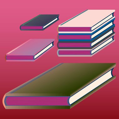 Renkli Notebook yığınları. Vektör çizim