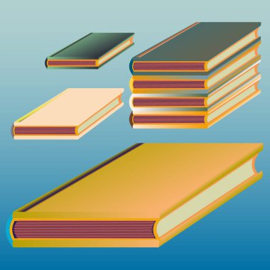 Renkli Notebook yığınları. Vektör çizim