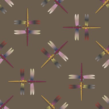 Yusufçuk, vektör çizim ile Dikişsiz soyut desen. Desen kartı, davet, ambalaj kağıdı, tekstil kumaş için 