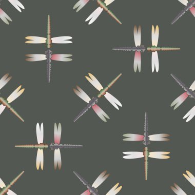 Yusufçuk, vektör çizim ile Dikişsiz soyut desen. Desen kartı, davet, ambalaj kağıdı, tekstil kumaş için 