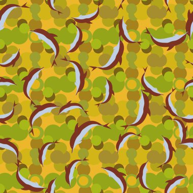 Renkli yunuslar Dikişsiz desen, çizim