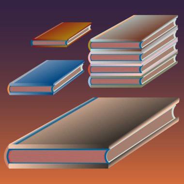 Renkli Notebook yığınları. Vektör çizim