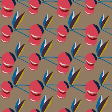 Kiraz için arka plan ile renkli seamless modeli. 