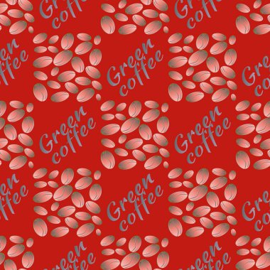 Yeşil kahve çekirdekleri Dikişsiz desen arka plan