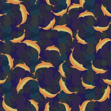 Renkli yunuslar Dikişsiz desen, çizim