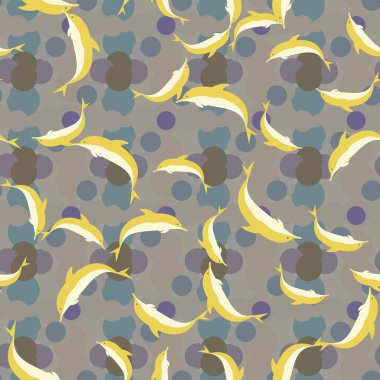 Renkli yunuslar Dikişsiz desen, çizim