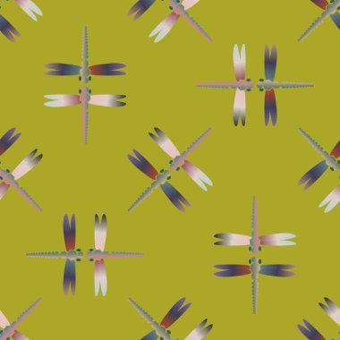 Yusufçuk, vektör çizim ile Dikişsiz soyut desen. Desen kartı, davet, ambalaj kağıdı, tekstil kumaş için 