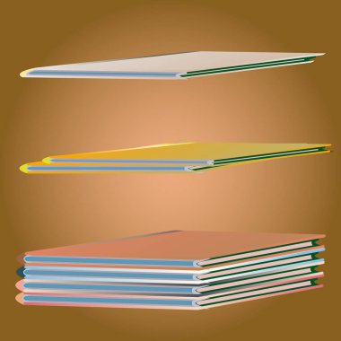 Renkli Notebook yığınları. Vektör çizim