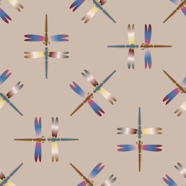 Yusufçuk, vektör çizim ile Dikişsiz soyut desen. Desen kartı, davet, ambalaj kağıdı, tekstil kumaş için 