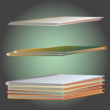 Renkli Notebook yığınları. Vektör çizim