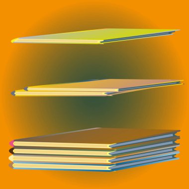 Renkli Notebook yığınları. Vektör çizim