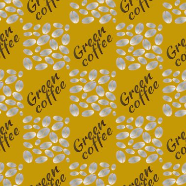 Yeşil kahve çekirdekleri Dikişsiz desen arka plan