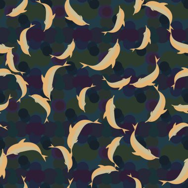 Renkli yunuslar Dikişsiz desen, çizim