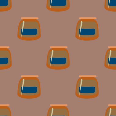 Kavanoz ile rustik ev konserve yeni dikişsiz desen arka planı için.