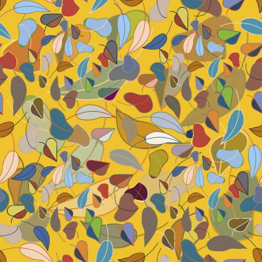 Güzel renk sonbahar yaprak düşmek seamless modeli.