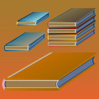 Renkli Notebook yığınları. Vektör çizim