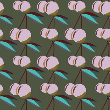 Kiraz için arka plan ile renkli seamless modeli. 