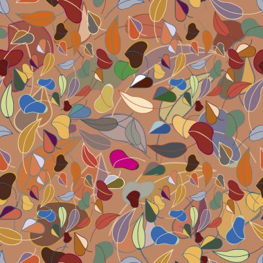 Güzel renk sonbahar yaprak düşmek seamless modeli.