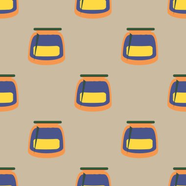 Kavanoz ile rustik ev konserve yeni dikişsiz desen arka planı için.