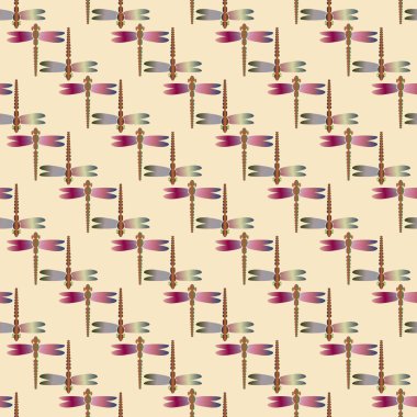 Dekoratif renkli seamless modeli ile şirin yusufçuk