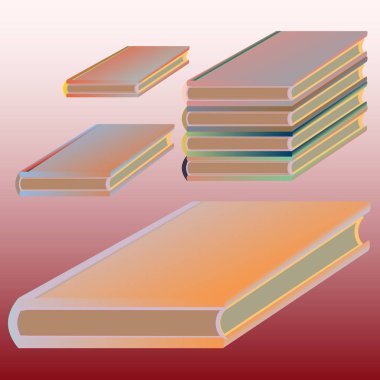 Renkli Notebook yığınları. Vektör çizim