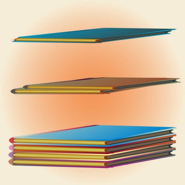 Renkli Notebook yığınları. Vektör çizim