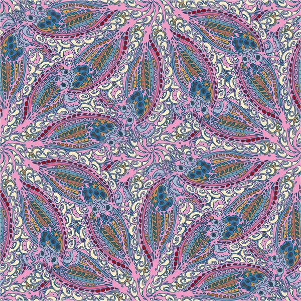 抽象的な布花の葉背景 シームレスなパターン ベクトル イラスト — ストックベクタ