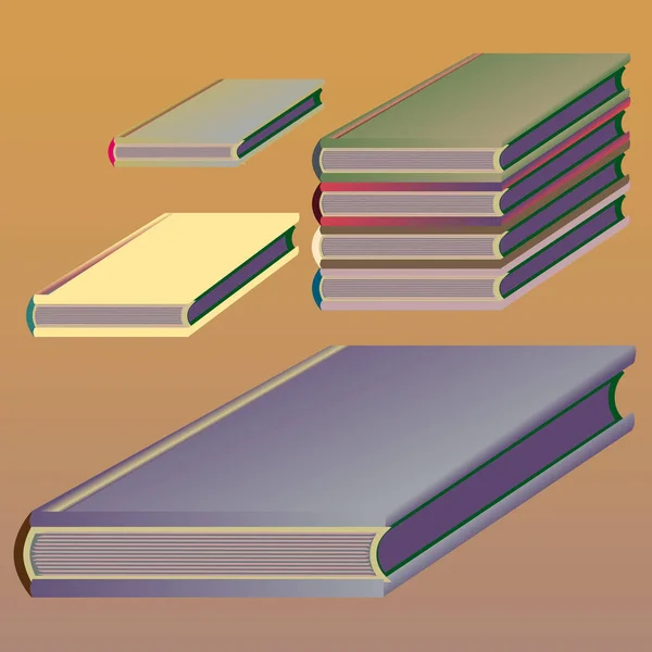 Des Piles Carnets Colorés Illustration Vectorielle — Image vectorielle