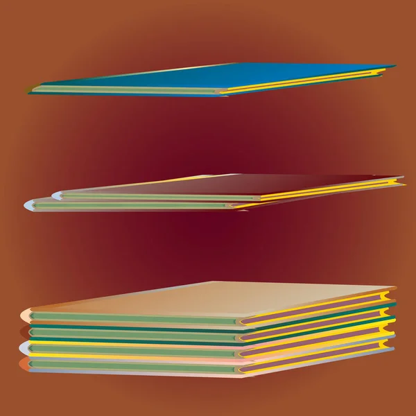 Des Piles Carnets Colorés Illustration Vectorielle — Image vectorielle