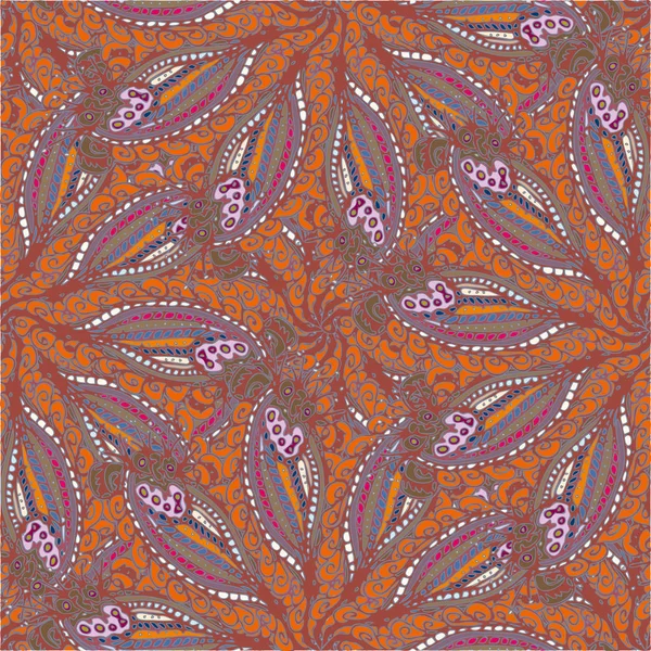 Абстрактная Ткань Цветочные Листья Фона Бесшовный Узор Векторная Иллюстрация — стоковый вектор