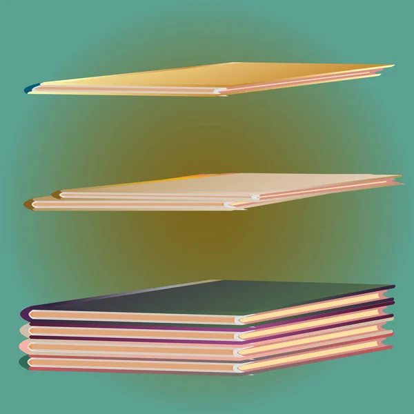 Stapels Van Kleurrijke Notebooks Vectorillustratie — Stockvector